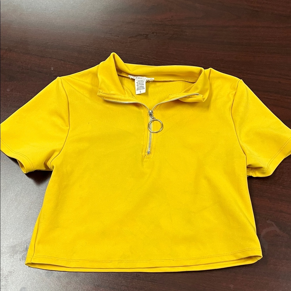 Sunny Yellow Kids Polo with Zip-Up Collar